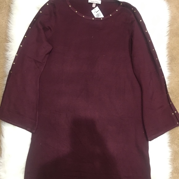 Harlow & Rose Knit Dress With Studded Sleeves - Picture 3 of 3